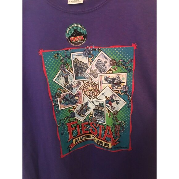 San Antonio Texas Fiesta April 2014 Loteria Graphic T Shirt Men size Large Bingo - Picture 3 of 7
